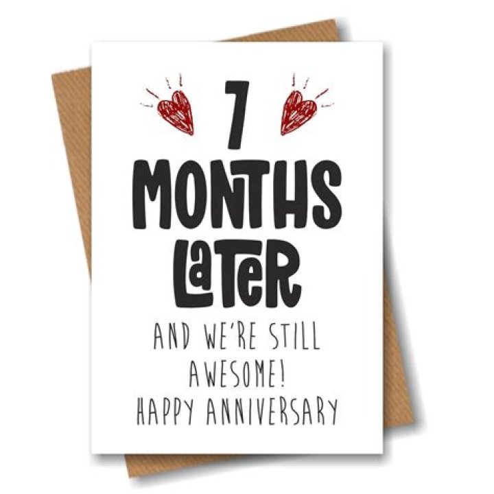 7th Month Anniversary Card 7 Months Later and Still Awesome Etsy UK