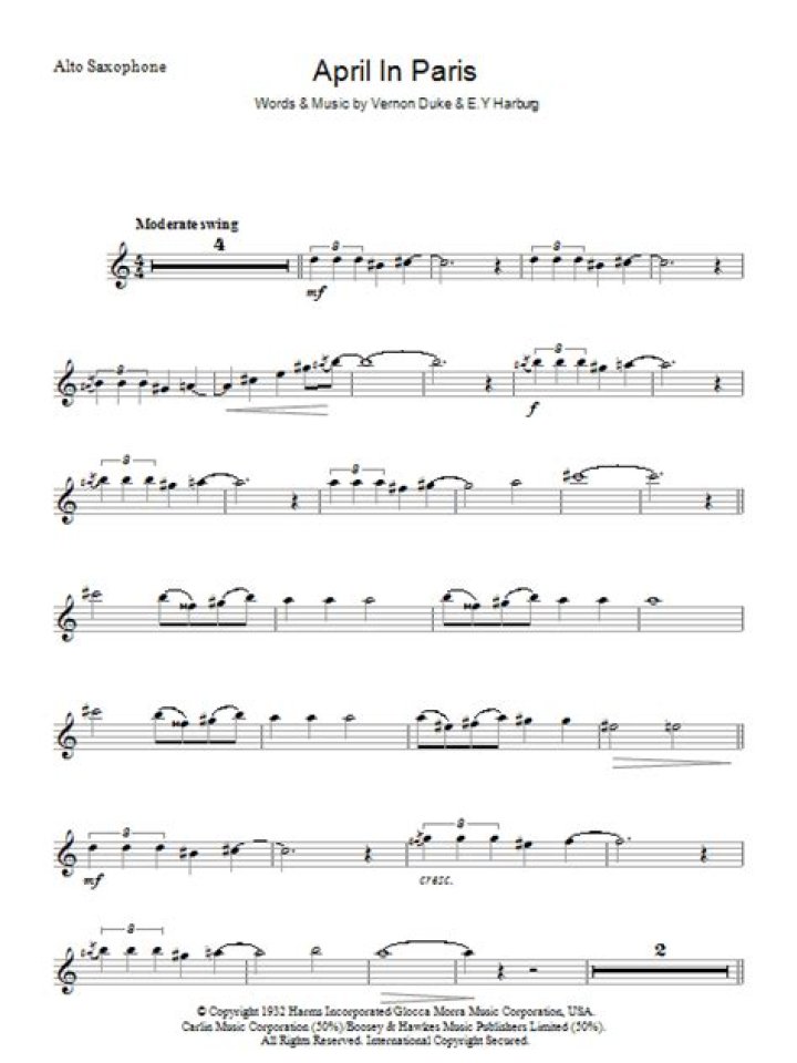 Basie April In Paris sheet music for piano solo [PDF]