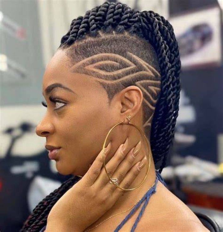 Braids with shaved sides by ad on locs Shaved side hairstyles, Hair