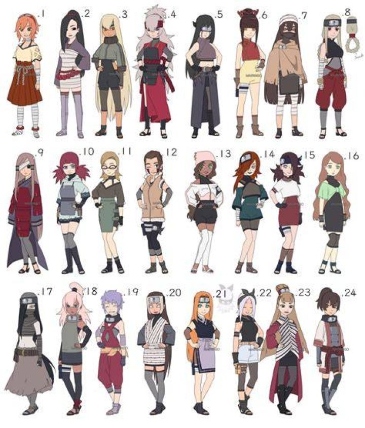 Naruto Female Adoptables Batch [ALL SOLD tysm!] by Ringoleen Fan art